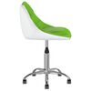 vidaXL Silla de comedor giratoria de cuero sint&eacute;tica verde y blanco