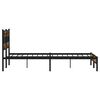 vidaXL Estructura de cama sin colch&oacute;n metal roble ahumado 180x200 cm