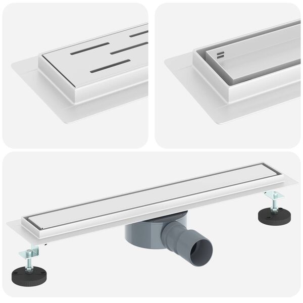 vidaXL Desag&uuml;e de ducha 2 en 1 con sif&oacute;n de 360&deg; Plateado