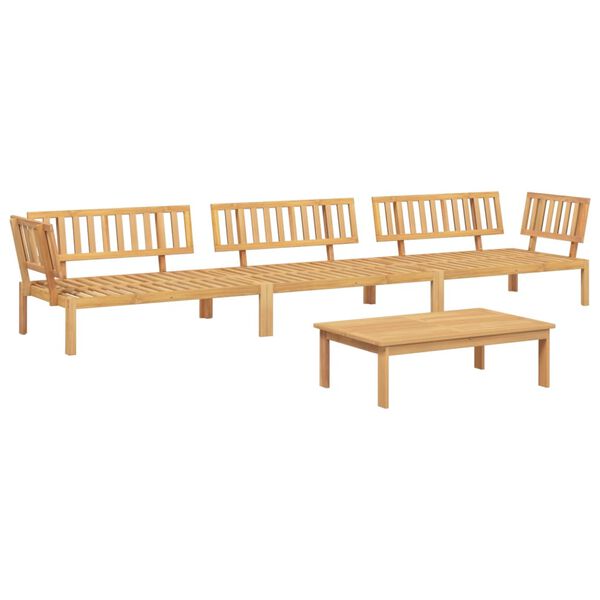 vidaXL Set de sofás de palets de jardín 4 pzas madera maciza de acacia