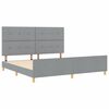 vidaXL Estructura de cama con cabecera Gris claro 200 x 200 cm tela