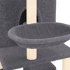 vidaXL Rascador para gatos con postes de sisal gris oscuro 180 cm