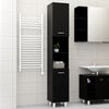 vidaXL Armario de ba&ntilde;o madera contrachapada negro 30x30x179 cm