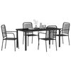 vidaXL Conjunto de Comedor de Jard&iacute;n 5 pcs Negro