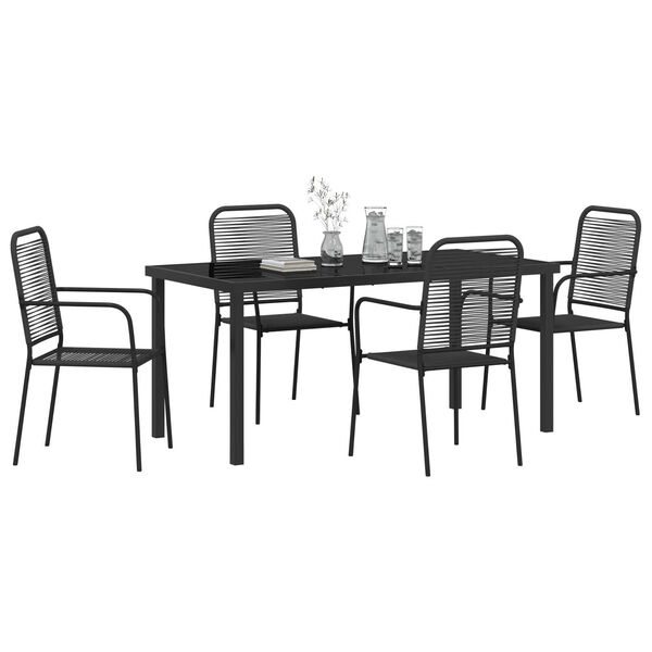 vidaXL Conjunto de Comedor de Jard&iacute;n 5 pcs Negro