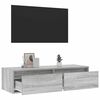 vidaXL Mueble de TV con luces LED sonoma gris 100X35,5x25 cm