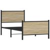 vidaXL Estructura de cama sin colchón metal roble Sonoma 75x190 cm