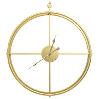 vidaXL Reloj de pared de hierro dorado 52 cm