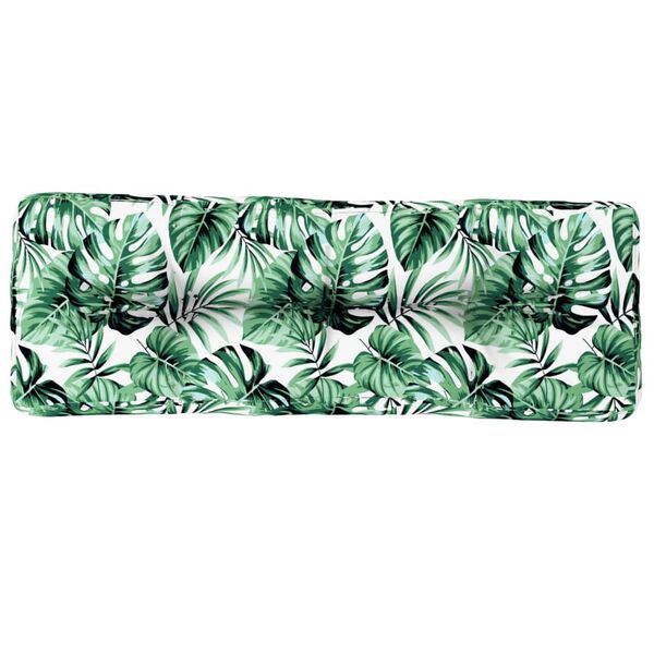 vidaXL Coj&iacute;n para sof&aacute; de palets tela estampado de hojas 120x40x12 cm