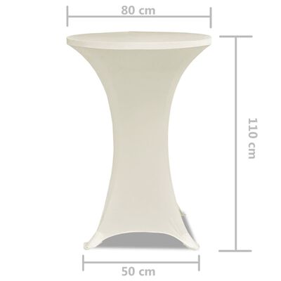 2 Manteles color crema ajustados para mesa de pie - 80 cm diámetro