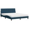 vidaXL Cama con colch&oacute;n Hanko terciopelo azul 160x200 cm