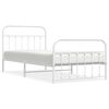 vidaXL Estructura cama sin colch&oacute;n con estribo metal blanco 107x203 cm