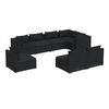vidaXL Set de sof&aacute;s de jard&iacute;n 8 piezas y cojines rat&aacute;n sint&eacute;tico negro
