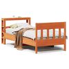 vidaXL Estructura de cama sin colch&oacute;n madera maciza marr&oacute;n 90x190 cm