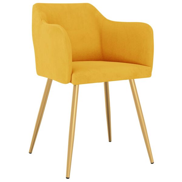 vidaXL Sillas de comedor 4 unidades terciopelo amarillo