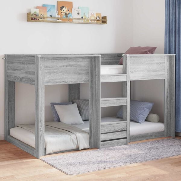 vidaXL Estructura de Cama de Suelo Gris Sonoma 86,5 x 190 cm