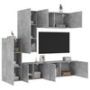 vidaXL Muebles de TV de pared 5 pzas madera ingeniería gris hormigón
