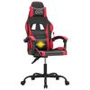 vidaXL Silla gaming giratoria cuero sint&eacute;tico negro y rojo