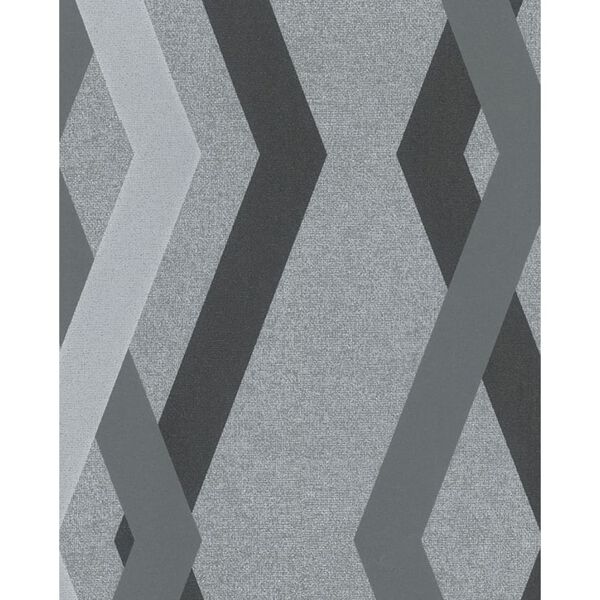 Noordwand Papel de pared Topchic Graphic Lines Diamonds gris y negro