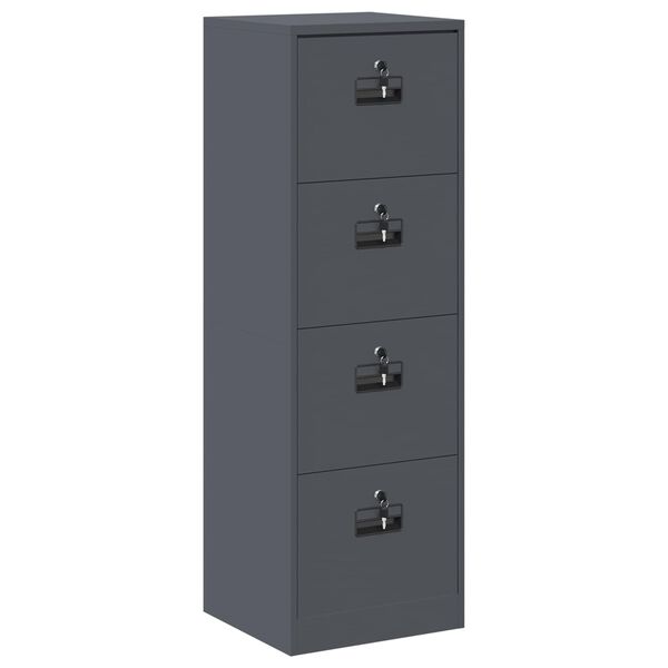 vidaXL Mueble archivador con caj&oacute;n Antracita 45,5 x 42 x 139 cm