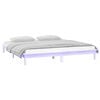 vidaXL Estructura de cama con LED madera maciza blanca 180x200 cm