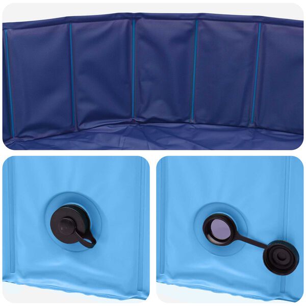 vidaXL Piscina Plegable para Perros Azul 80 x 80 x 20 cm PVC