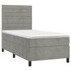 vidaXL Cama box spring con colch&oacute;n terciopelo gris claro 100x200 cm
