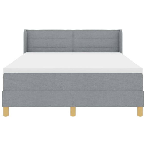 vidaXL Cama tipo Box Spring Gris Claro 200 x 160 cm Poli&eacute;ster