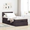 vidaXL Cama otomana con colch&oacute;n marr&oacute;n oscuro 90x200 cm tela