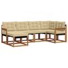 vidaXL Conjunto de sof&aacute;s de exterior con coj&iacute;n 6 pcs Natural y Beige