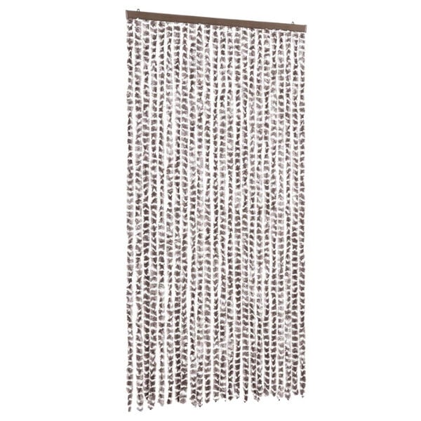 vidaXL Cortina antimoscas chenilla gris taupe y blanco 100x200 cm