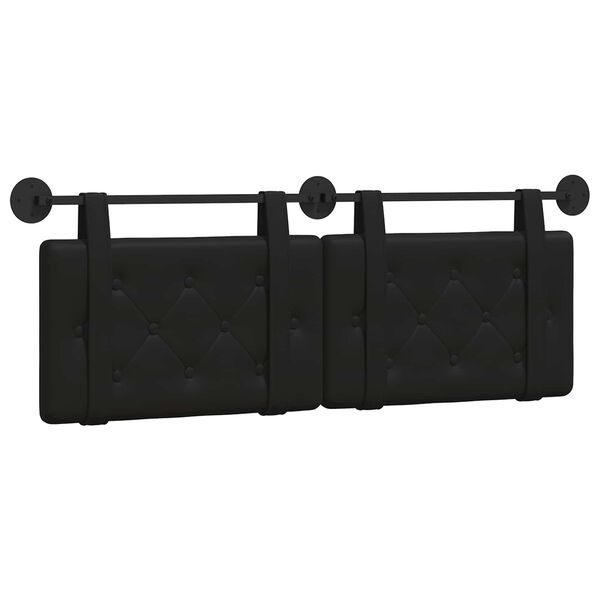 vidaXL Cabecera Colgante Negro 130 x 55 x 5 cm Cuero sint&eacute;tico