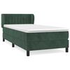 vidaXL Cama box spring con colch&oacute;n terciopelo verde oscuro 100x200 cm