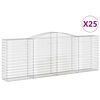 vidaXL Cestas de gaviones 25 uds forma de arco hierro 400x50x140/160cm