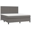 vidaXL Cama box spring con colch&oacute;n cuero sint&eacute;tico gris 180x200 cm