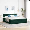 vidaXL Estructura de cama otomana con colch&oacute;n verde oscuro 160x200 cm