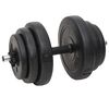 vidaXL Juego de barras y mancuernas con discos 60 kg