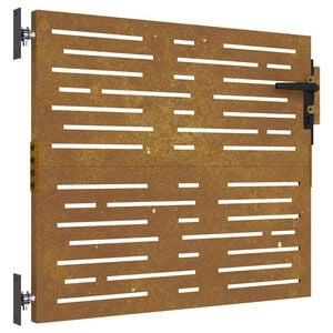 vidaXL Puerta de jard&iacute;n acero corten dise&ntilde;o cuadrado 85x75 cm