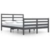vidaXL Estructura de cama sin colch&oacute;n madera de pino gris 160x200 cm