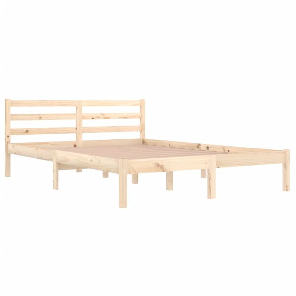 vidaXL Estructura de cama sin colch&oacute;n madera maciza de pino 140x200 cm