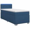 vidaXL Cama con Base Tapizada, Colch&oacute;n y Luz LED Azul 90 x 190 cm Tela