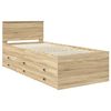 vidaXL Sof&aacute; cama Roble Sonoma y Negro 90 x 200 cm Madera de ingenier&iacute;a