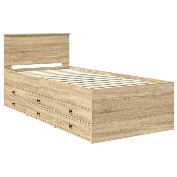 vidaXL Sof&aacute; cama Roble Sonoma y Negro 90 x 200 cm Madera de ingenier&iacute;a