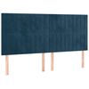 vidaXL Cama box spring colch&oacute;n y LED terciopelo azul oscuro 180x200 cm