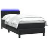 vidaXL Cama box spring con colch&oacute;n y LED cuero sint&eacute;tico negro 90x210 cm