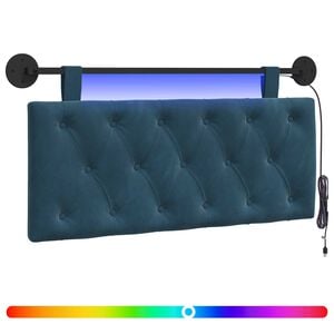 vidaXL Cabecero colgante Con luz LED Azul Terciopelo