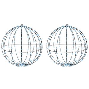 vidaXL Bola con 384 LED 2 pcs frío 60 cm Metal