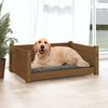 vidaXL Cama para perros madera maciza pino marr&oacute;n miel 75,5x55,5x28 cm