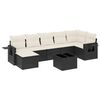 vidaXL Set de sof&aacute;s de jard&iacute;n 8 piezas y cojines rat&aacute;n sint&eacute;tico negro