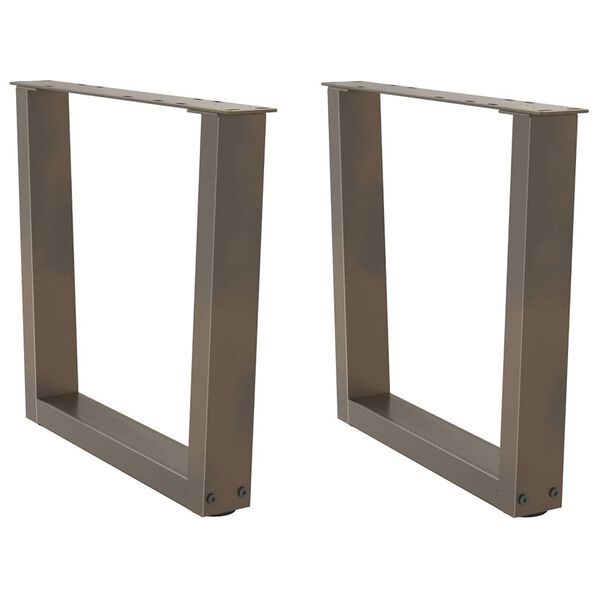vidaXL Patas para mesa de centro en forma de V (2 unidades, acero natural, 60 x 42-43,3 cm)